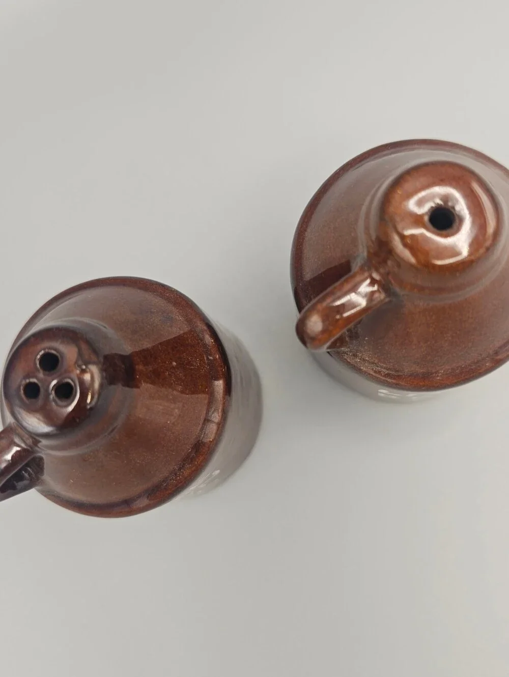 Vintage Little Brown Jug Salt and Pepper Shakers Set